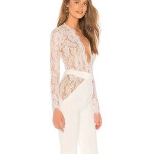 Michael costello Julian Jumpsuit in Ivory